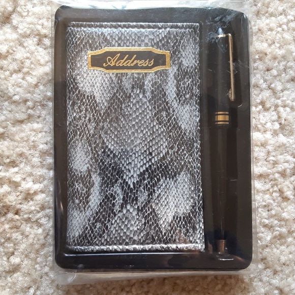 dolgencorp python address book black with pen gold accent office - Picture 1 of 3